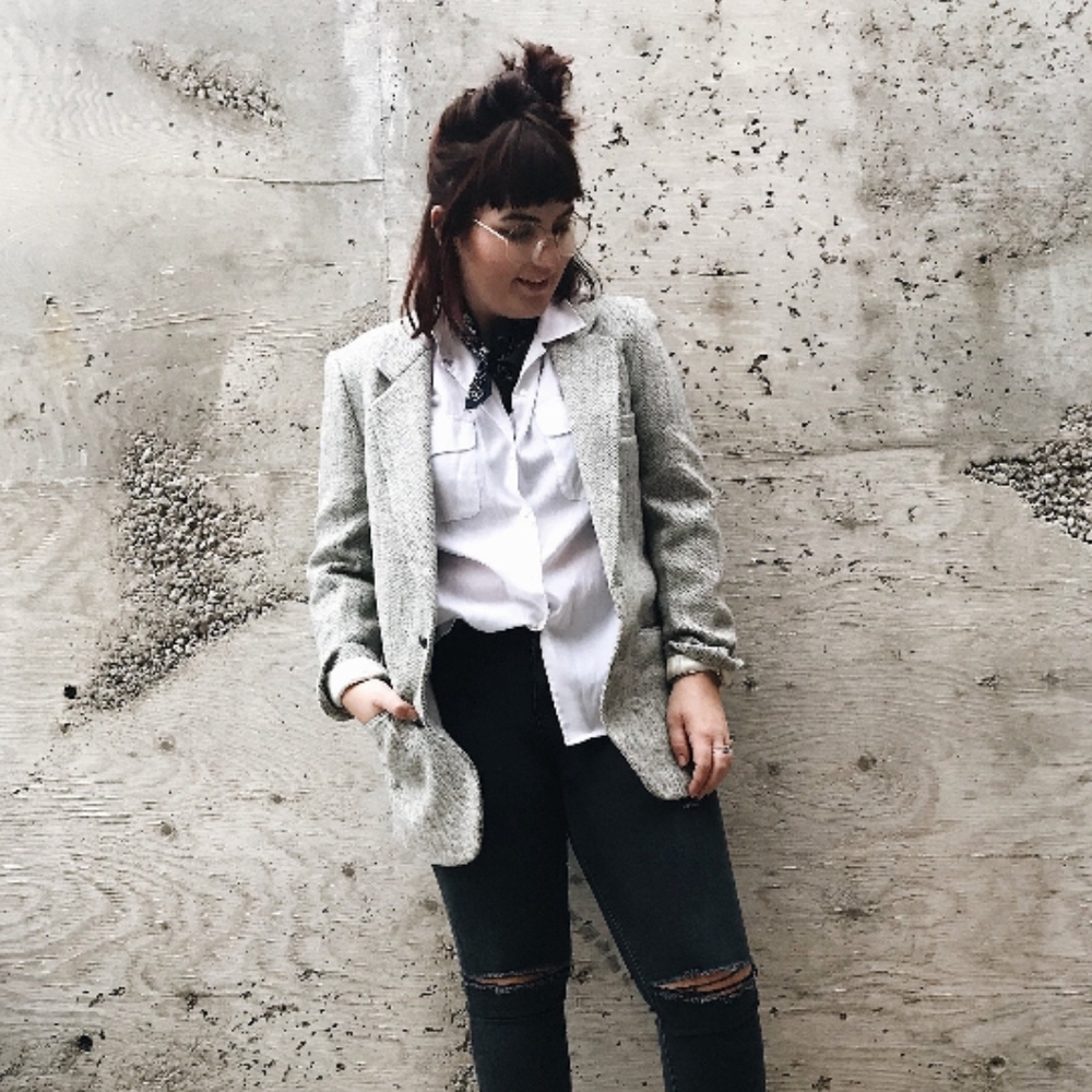 Vintage Scottish Harris Tweed Boyfriend Blazer